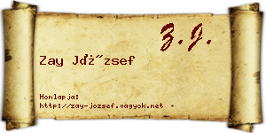 Zay József névjegykártya